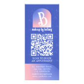 Moderne Gradiënt Blauw Roze Monogram Make-up Artie Reclamekaart (Voorkant)