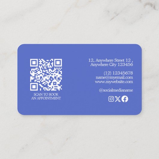 Moderne Gradiënt Blauw Roze Monogram Make-up Artie Visitekaartje (Achterkant)