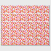 Moderne Gradiënt Blobpatroon in Roze en Oranje Cadeaupapier (Vlak)