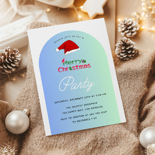 Moderne Gradient Christmas Party Uitnodiging