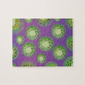 Moderne Gradiënt en Kiwi Fruit Paars Legpuzzel (Horizontaal)