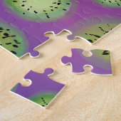 Moderne Gradiënt en Kiwi Fruit Paars Legpuzzel (Zijkant)