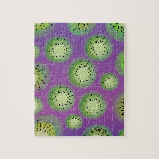 Moderne Gradiënt en Kiwi Fruit Paars Legpuzzel (Verticaal)