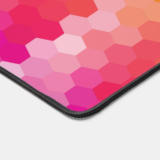 Moderne Gradient Hexagon Desk Mat Roze en Geel (Hoek)