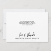 Moderne Gradiënt Liefde & Dank Hand Lettered Foto Bedankkaart (Achterkant)