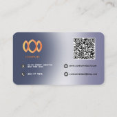 Moderne Gradient Metallic Blue Paarse Sjabloon Visitekaartje (Achterkant)