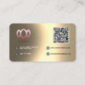 Moderne Gradient Metallic Gold Sjabloon Visitekaartje (Achterkant)