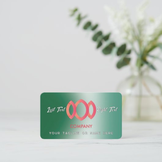 Moderne gradiënt metallic groene Sjabloon Visitekaartje (Staand voorkant)