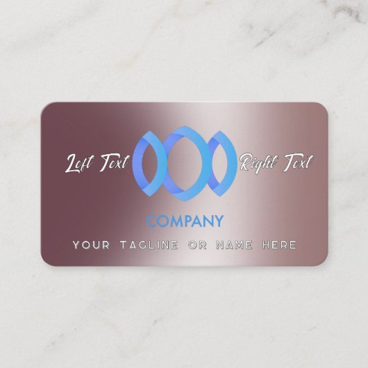 Moderne Gradient Metallic Poeder Roze Sjabloon Visitekaartje (Voorkant)