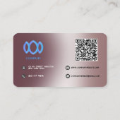 Moderne Gradient Metallic Poeder Roze Sjabloon Visitekaartje (Achterkant)