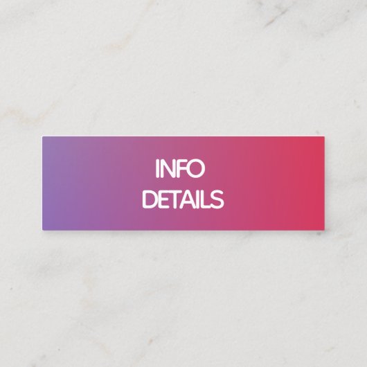 moderne gradiënt mini visitekaartje (Achterkant)