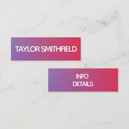 moderne gradiënt mini visitekaartje (Voorkant / Achterkant)