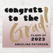 Moderne gradiënt Roos Gold van GraduPartij Sparkling Wijnetiket (Enkel label)