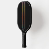 Moderne Gradiënt Strepen Pickleballer Zomer Bruin Pickleball Paddle (Links)