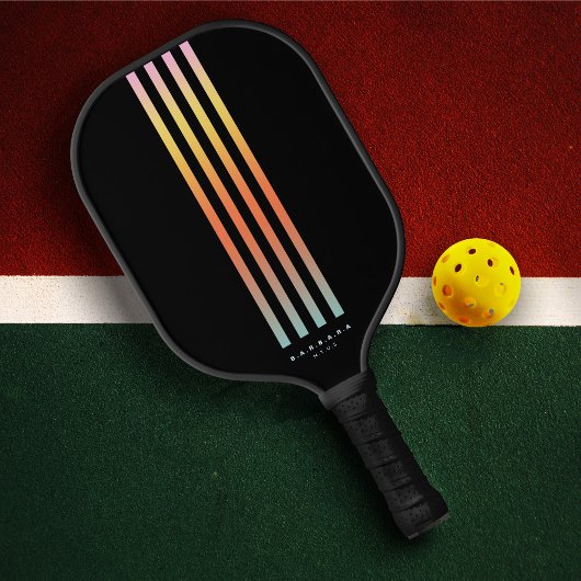 Moderne Gradiënt Strepen Pickleballer Zomer Bruin Pickleball Paddle