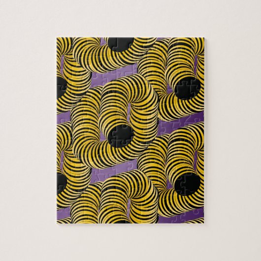Moderne Gradiënt Trippy Tunnels Gele Bij Legpuzzel (Verticaal)