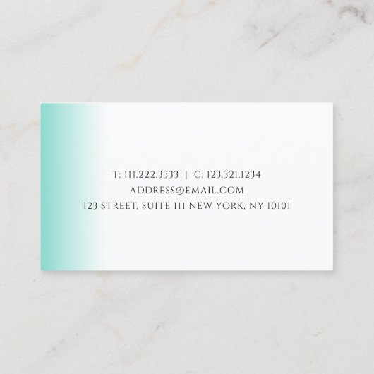 Moderne gradiënt witte make-up & haar visitekaartje (Achterkant)