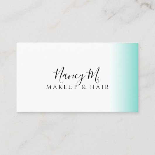 Moderne gradiënt witte make-up & haar visitekaartje (Voorkant)