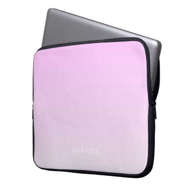 Moderne gradiënten Roze Minimalistisch Personalise Laptop Sleeve (Voorkant Links)