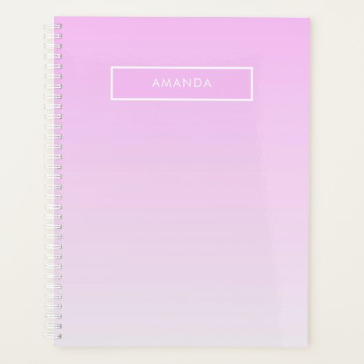 Moderne gradiënten Roze Minimalistisch Personalise Planner (Voorkant)