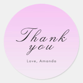 Moderne gradiënten Roze Minimalistisch Personalise Ronde Sticker