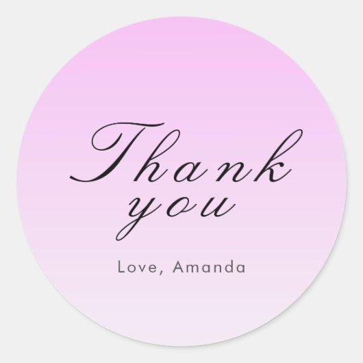 Moderne gradiënten Roze Minimalistisch Personalise Ronde Sticker (Voorkant)