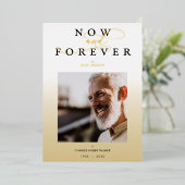 Moderne gradiëntminimalistische fotobegrafenisserv folie uitnodiging (Staand Voorkant)