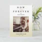 Moderne gradiëntminimalistische fotobegrafenisserv kaart (Staand voorkant)