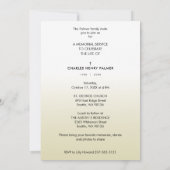 Moderne gradiëntminimalistische fotobegrafenisserv kaart (Achterkant)