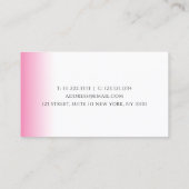 Moderne gradiëntroze witte make-up & haar visitekaartje (Achterkant)