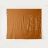 Moderne Graduaats Script Oranje Gouden afstuderen Wandkleed (Voorkant (horizontaal))