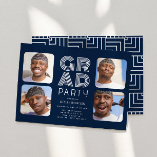 Moderne Graduate 4x foto collage GRAD Feest Kaart