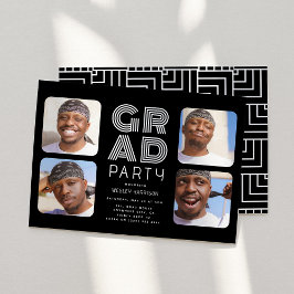 Moderne Graduate 4x foto collage GRAD Feest Kaart