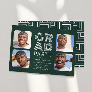 Moderne Graduate 4x foto collage GRAD Feest Kaart