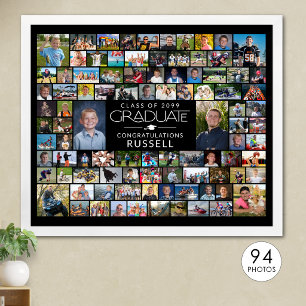 Moderne Graduate 94 Foto Collage Weergave Poster