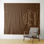 Moderne Graduate bruin goud schoolkleuren Wandkleed (In Situ (horizontaal))