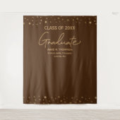 Moderne Graduate bruin goud schoolkleuren Wandkleed (Voorkant)