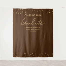 Moderne Graduate bruin goud schoolkleuren Wandkleed