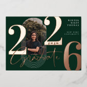 Moderne Graduate Script 2026 Concentrische Boog Fo Folie Uitnodiging (Voorkant)