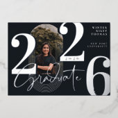 Moderne Graduate Script 2026 Concentrische Boog Fo Folie Uitnodiging (Voorkant)