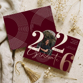 Moderne Graduate Script 2026 Concentrische Boog Fo Folie Uitnodiging