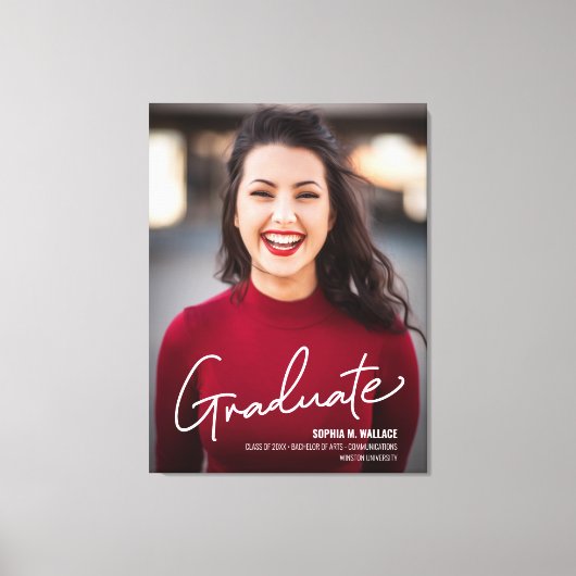 Moderne Graduate Script Foto Klas van Afstudeerjaa Canvas Afdruk (Voorkant)