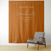 Moderne Graduate Script Oranje Gouden afstuderen Wandkleed (In situ)