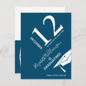 Moderne graduatiemap slaat de datum op aankondigingskaart (Voorkant / Achterkant)