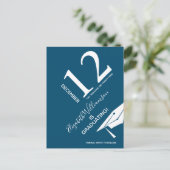 Moderne graduatiemap slaat de datum op aankondigingskaart (Staand voorkant)