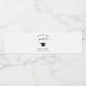 Moderne Graduation Cap Graduation Party Waterfles Etiket (Enkel label)