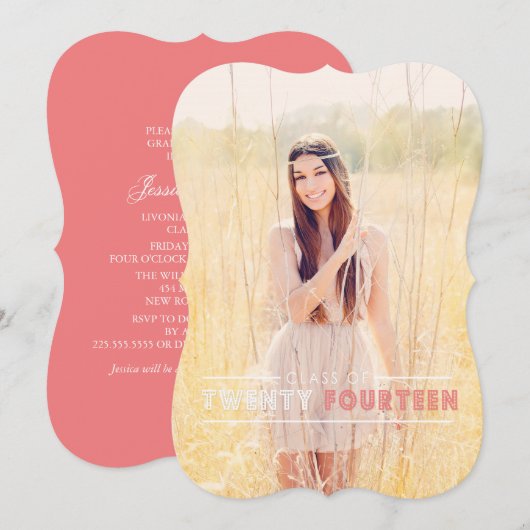 Moderne Graduation Invitations Kaart (Voorkant / Achterkant)