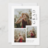 Moderne Graduation Party 3 Foto Uitnodiging (Voorkant)