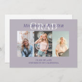 Moderne Graduation Party fotocollage Kaart (Voorkant / Achterkant)