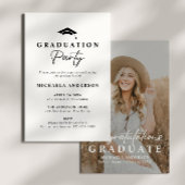 Moderne Graduation Party Handgeschreven Script Fot Kaart